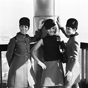 Alitalia air hostesses model new uniforms. 6th March 1969