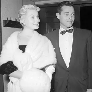 American Film Actress Barbara Payton at the Film Premiere of A Happy Time with Tom Neal
