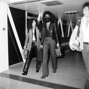 American singer Cher and Gene Simmons, bass guitarist with rock group Kiss, Arrivals