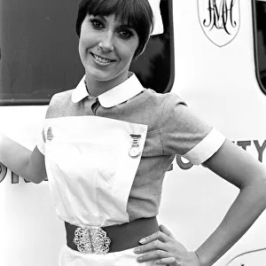 Anita Harris on the film set of Carry On Doctor. This scene was filmed at