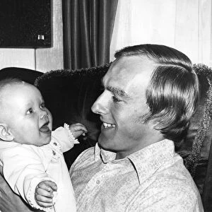 Aston Villa football Ray Graydon with his five-month-old daughter