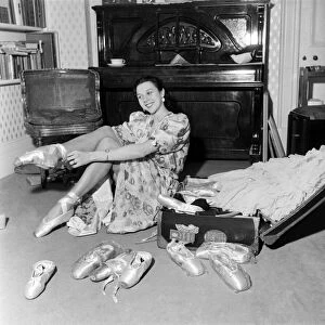 Ballerina Berly Grey seen here preparing for a trip to Stockholm. March 1953 D1340-002