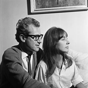 Bamber Gascoigne, TV personality and his wife Christina at home on Notting Hill, London