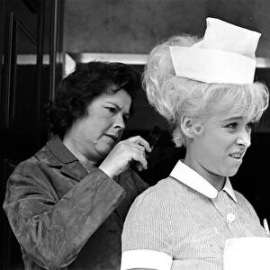 Barbara Windsor on the film set of Carry On Doctor. This scene was filmed at