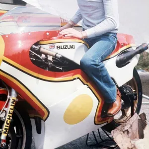 Barry Sheene April 1977 Austrian Grand Prix Motorcycle Motorbikes Racing