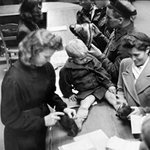 A barter exchange in Luneburg, Germany after the Second World War