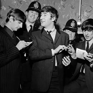 Beatles files 1963 The Beatles Ringo Starr John Lennon & George Harrison sign