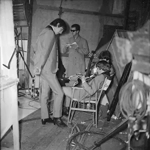 Beatles files 1964 Ringo Starr plays guitar backstage at Scala theatre during