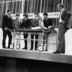 The Beatles rehearse with Mike and Bernie Winters for their Big Night Out TV show in an