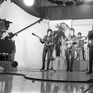 The Beatles on the set of "A Hard Days Night", Scala Theatre, London