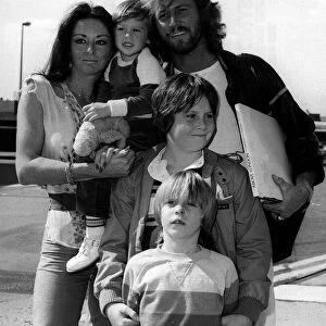 Bee Gees singer Barry Gibb and family at Heathrow Airport