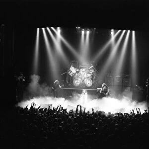 Black Sabbath rock group in concert during their Heaven and Hell tour