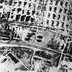 Bomb damage to tank depot at Mailly after RAF attack 4 / 5 May. 12th May 1944