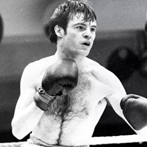 Boxer Jackie McGill in action, circa 1977