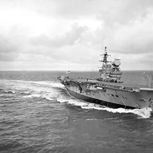 Britains newest Aircraft Carrier HMS Hermes undergoing a speed trial 1959