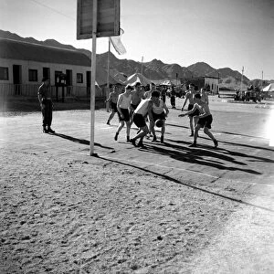 British soldiers enjoy some time off in Aqaba, Jordan. March 1952 C1292-001
