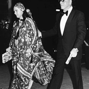 Burt Lancaster actor with friend Vicki Pierson 1976 arriving at premiere of