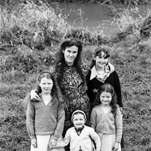 Campaigner Victoria Gillick with some of her children. 22nd November 1981