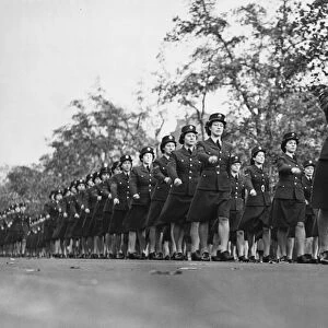 Canadian Womens Auxillary Corps march past Buckingham Palace
