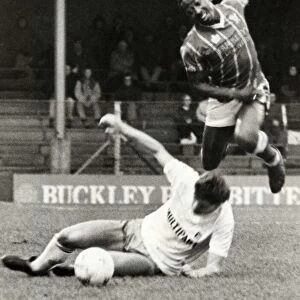 Cardiff Citys Steve Mardenborough takes a tumble following a tackle during the game