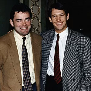 Will Carling rugby player and captain of England stands with Gary Lineker footballer at