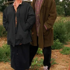 Caroline Quentin Actress with Alan Davies on location for the new series of Jonathan