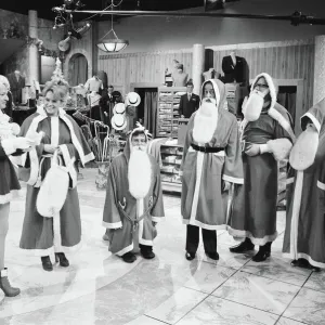 The cast of Are you being served pictured during the shooting of their