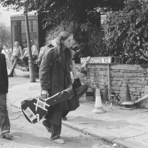 The cast of the Young Ones seen here filming on location at Codrington Road, Bristol