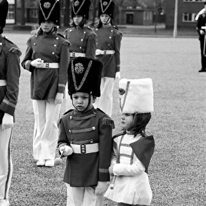 Children: Passing Out Parade: 4 year old Joanne Cardy and 6 year old Kevin Hunt both