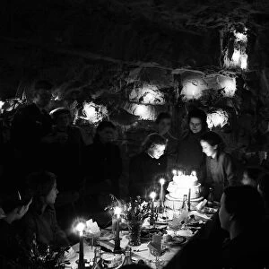 Childrens Birthday party in the Chislehurst Caves Circa January 1954