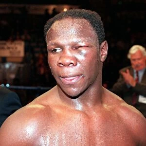 Chris Eubank British boxer with swollen eye July 1998 His fight against Carl