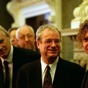Chris Smith MP March 1998 Culture Secretary with singer Mick Hucknall