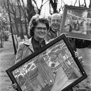 Christina Johnson with Jack Harrison and their competition paintings