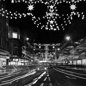 The Christmas lights in Church Street, Liverpool shortly after they were switch on by