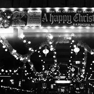 Christmas lights at the Precinct, Coventry. 17th November 1983
