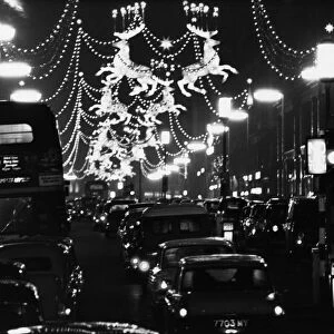 Christmas lights on Regent Street. December 1964