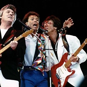 Cliff Richard Singer reunites with Bruce Welch and Hank Marvin members of his old backing