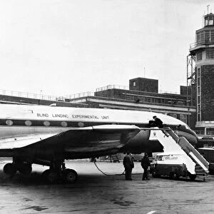 A Comet plane landed at Liverpool Airport on Speke. 21st March 1969