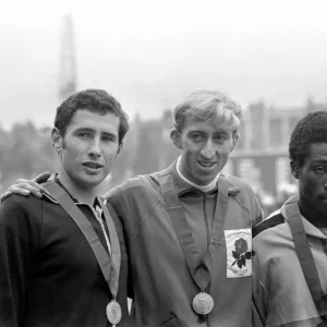 Commonwealth Games, Edinburgh: Athletics. Athletics. David Hemery with gold medal after