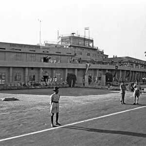 The control tower and terminal building of Khartoum Airport, Sudan. 1st February 1964