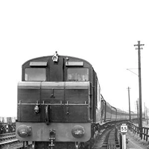 A copy of Britains first train to be hauled by diesel locomotive on 1st June 1934