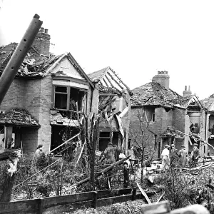 Cottingham Road, Hull, Yorkshire, after it was bombed in the Blitz. November 1940