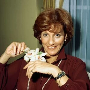 Cynthia Harris actress holding flower November 1978