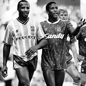 Cyrille Regis and John Barnes. 5th May 1990