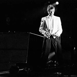 David Bowie on stage at the Birmingham NEC. The concert is part of