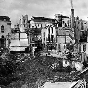 Demolition work taking place in Marlborough Street in the late 1950s