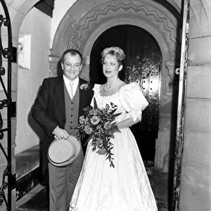 Denise Welch and Tim Healy after their wedding blessing ceremony at a Church in Birtley