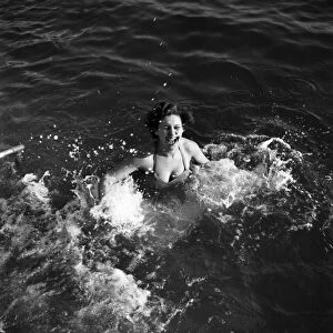 Diana Herman seen here bathing in the sea at Plymouth. March 1952 C1598