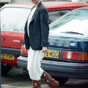 Diana, Princess of Wales takes Prince Harry to school following the Easter holidays