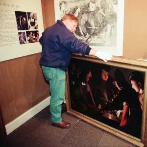 The Dice Players, is moved from its home in Preston Hall Museum in readiness for its trip